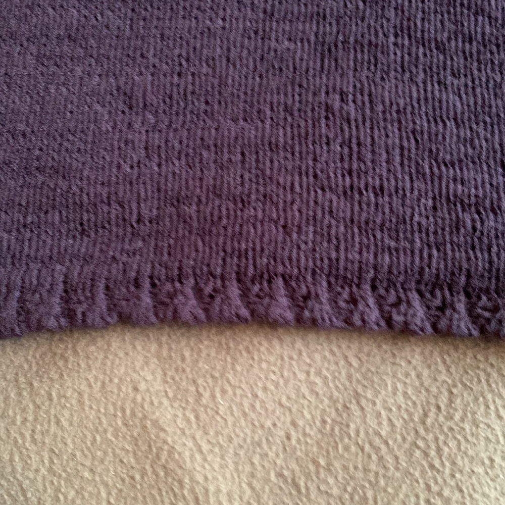 Coldwater Creek sleeveless purple sweater.  Size Medium.  Ruffled bottom edge. - Picture 4 of 4